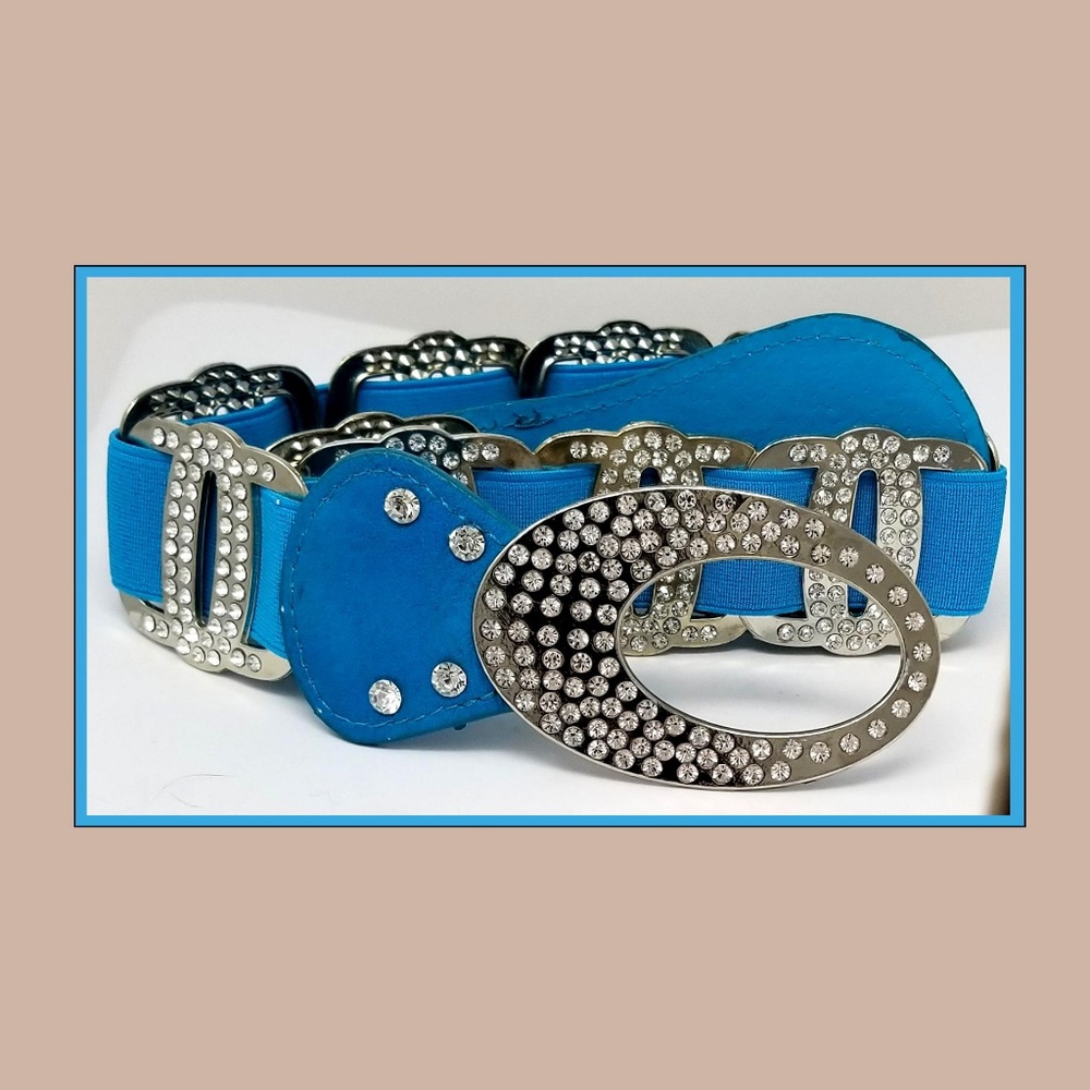 Crystal Stretch Belt - Turquoise